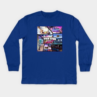 Vice City Nights Album Art Kids Long Sleeve T-Shirt